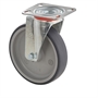 Колесо промышленное Tellure Rota 714206 поворотное 200 мм, нагрузка 225 кг, термопластичная серая резина, полипропилен 714206