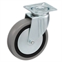 Колесо аппаратное Tellure Rota 374105 поворотное, Ø 125 мм, нагрузка 80 кг, серая резина, полипропилен 374105