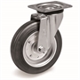 Колесо промышленное поворотное 200 мм Tellure Rota 053344 нагрузка 230 кг, черная резина, сталь 053344