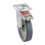 Колесо промышленное Tellure Rota 716602 поворотное с тормозом 100 мм, нагрузка 100 кг, термопластичная серая резина, полипропилен 716602
