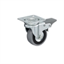 Колесо аппаратное Tellure Rota 378103 поворотное с тормозом, Ø 80 мм, нагрузка 55 кг, серая резина, полипропилен 378103