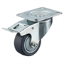 Колесо аппаратное поворотное с тормозом 100 мм Стелла-техник N48100TPRB нагрузка 100 кг, термопластичная серая резина, полипропилен N48100TPRB