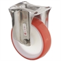 Колесо Tellure Rota 605101 неповоротное, Ø 80 мм, нагрузка 120 кг, полиуретан, полиамид, кронштейн из нержавеющей стали 605101