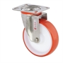 Колесо Tellure Rota 604403 поворотное, Ø 125 мм, нагрузка 220 кг, полиуретан, полиамид, кронштейн из нержавеющей стали 604403