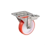 Колесо Tellure Rota 606702 поворотное с тормозом, Ø 100 мм, нагрузка 170 кг, полиуретан, полиамид, кронштейн из нержавеющей стали 606702