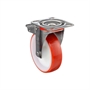 Колесо Tellure Rota 606701 поворотное с тормозом, Ø 80 мм, нагрузка 120 кг, полиуретан, полиамид, кронштейн из нержавеющей стали 606701