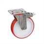 Колесо Tellure Rota 606706 поворотное с тормозом, Ø 200 мм, нагрузка 300 кг, полиуретан / полиамид, кронштейн из нержавеющей стали 606706