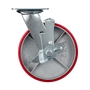 Колесо большегрузное полиуретановое поворотное с тормозом 200 мм Стелла-техник N29200CPUB1 г/п 350 кг, чугунное, игольчатый подшипник N29200CPUB1