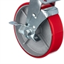 Колесо большегрузное полиуретановое поворотное с тормозом 200 мм Стелла-техник N29200CPUB1 г/п 350 кг, чугунное, игольчатый подшипник N29200CPUB1