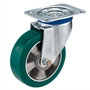 Колесо большегрузное полиуретановое поворотное 160 мм Tellure Rota 624504 нагрузка 500 кг, полиуретан TR- ROLL, алюминий 624504