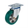 Колесо большегрузное полиуретановое поворотное 160 мм Tellure Rota 624504 нагрузка 500 кг, полиуретан TR- ROLL, алюминий 624504