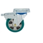Колесо большегрузное полиуретановое поворотное с тормозом 160 мм Tellure Rota 627404 нагрузка 500 кг, полиуретан TR- ROLL, алюминий 627404