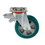 Колесо большегрузное полиуретановое поворотное с задним тормозом 200 мм Tellure Rota 627206, нагрузка 700 кг, полиуретан TR- ROLL, алюминий 627206