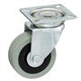 Колесо промышленное Tellure Rota 374104 поворотное (100 мм; 55 кг) , серая немаркая резина / полипропилен 374104