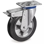 Колесо промышленное усиленное Tellure Rota 727706 (200 мм; 500 кг), поворотное с тормозом, эластичная резина 727706
