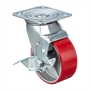 Колесо промышленное поворотное с тормозом Стелла-техник N29125CPUB1 (125 мм; г/п 250 кг), полиуретан/чугун N29125CPUB1