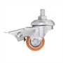 Колесо промышленное поворотное с тормозом Стелла-техник 1707-35 (35 мм; г/п 100 кг), полиуретан/сталь, крепление на штырь 1707-35