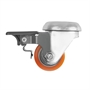 Колесо большегрузное мебельное поворотное с тормозом Стелла-техник 1705-35 (35 мм; г/п 100 кг), полиуретан/сталь 1705-35