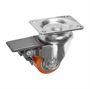 Колесо промышленное поворотное с тормозом Стелла-техник 1703-35 (35 мм; г/п 100 кг), полиуретан/сталь 1703-35