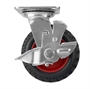 Колесо промышленное поворотное с тормозом Стелла-техник 5003-125 (125 мм; г/п 120 кг), черная резина с протектором 5003-125