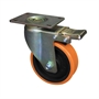 Колесо большегрузное полиуретановое поворотное с тормозом RONEL RN01 CPU 80 F RN01 CPU 80 F